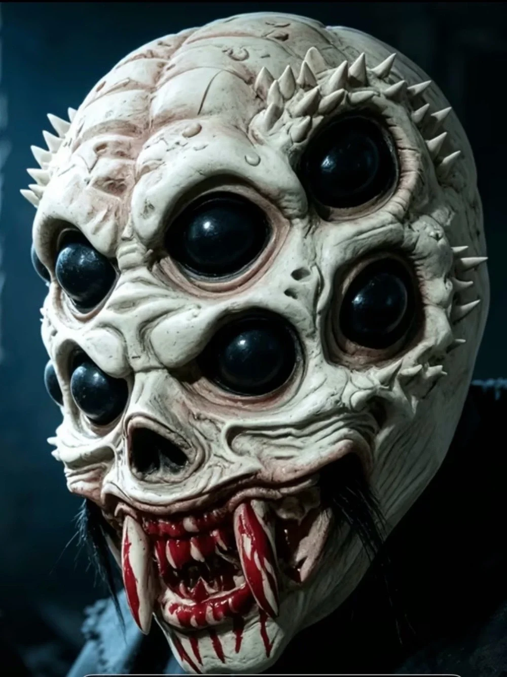 Cream Multi-Eye Spider Monster Costume Mask